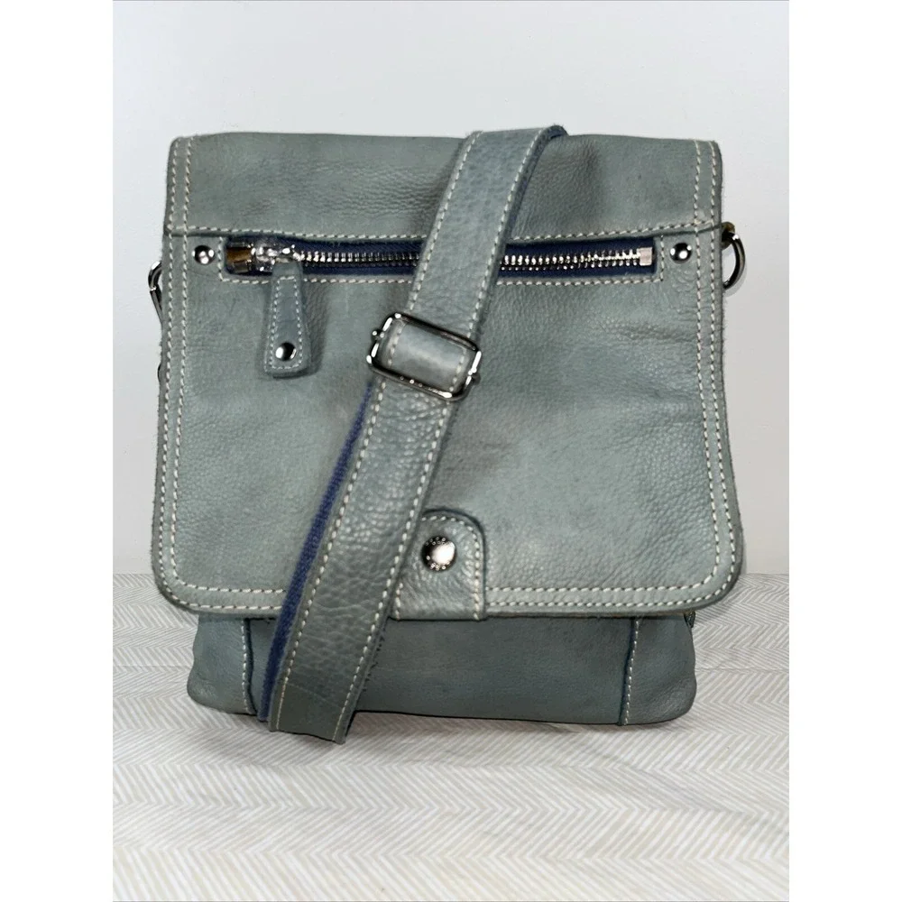 Fossil Leather Front‎ Pocket Back Wallet Crossbody Bag Soft Satchel Roomy Preppy